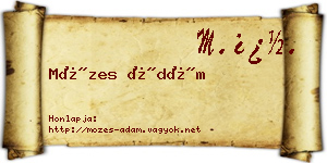 Mózes Ádám névjegykártya